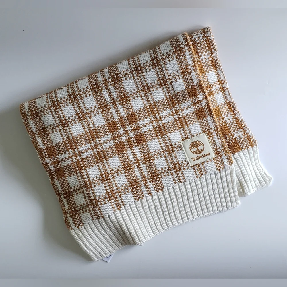 NWOT Timberland Women's Plaid Scarf in Wheat